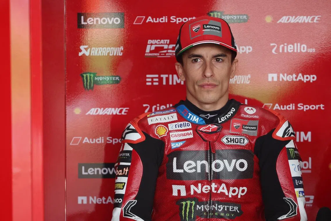 MotoGP - Brazil Grand Prix - Autodromo Internacional Ayrton Senna, Goiania, Brazil - March 21, 2026 Ducati Lenovo Team's Marc Marquez ahead of qualifying REUTERS/Adriano Machado