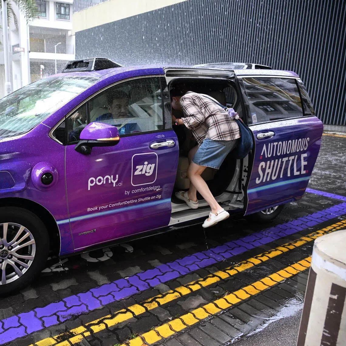 EMBARGO: 5pm, April 7, 2026

An autonomous vehicle at the pick up point at Northshore Plaza II in Punggol during a media preview on April 7, 2026.