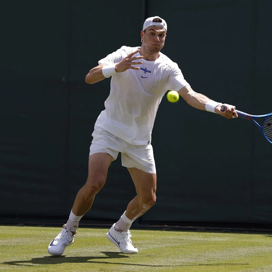 Tennis - Wimbledon - All England Lawn Tennis and Croquet Club, London, Britain - June 28, 2025 Britain's Jack Draper during a practice session REUTERS/Andrew Couldridge