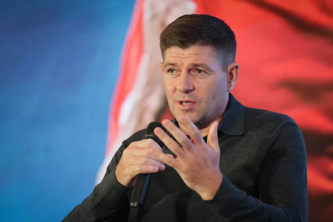 Liverpool legend Steven Gerrard attended a football clinic and gala dinner in Singapore on Oct 4.