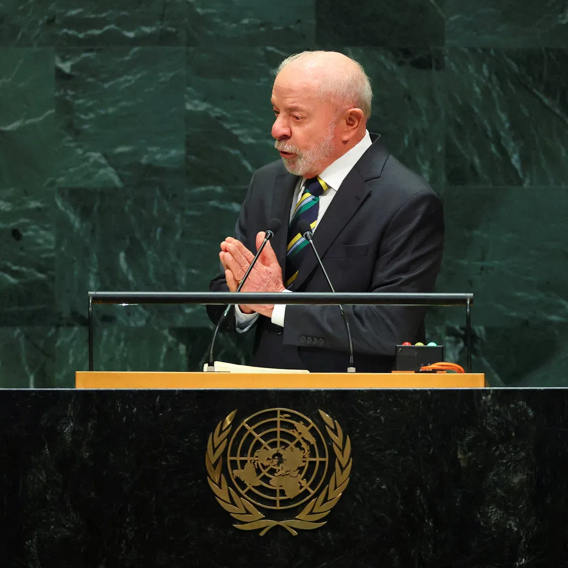 Brazil's President Luiz Inacio Lula da Silva addresses the 81st United Nations General Assembly at UN headquarters in New York City, US, September 22, 2026.  REUTERS/MIKE SEGAR