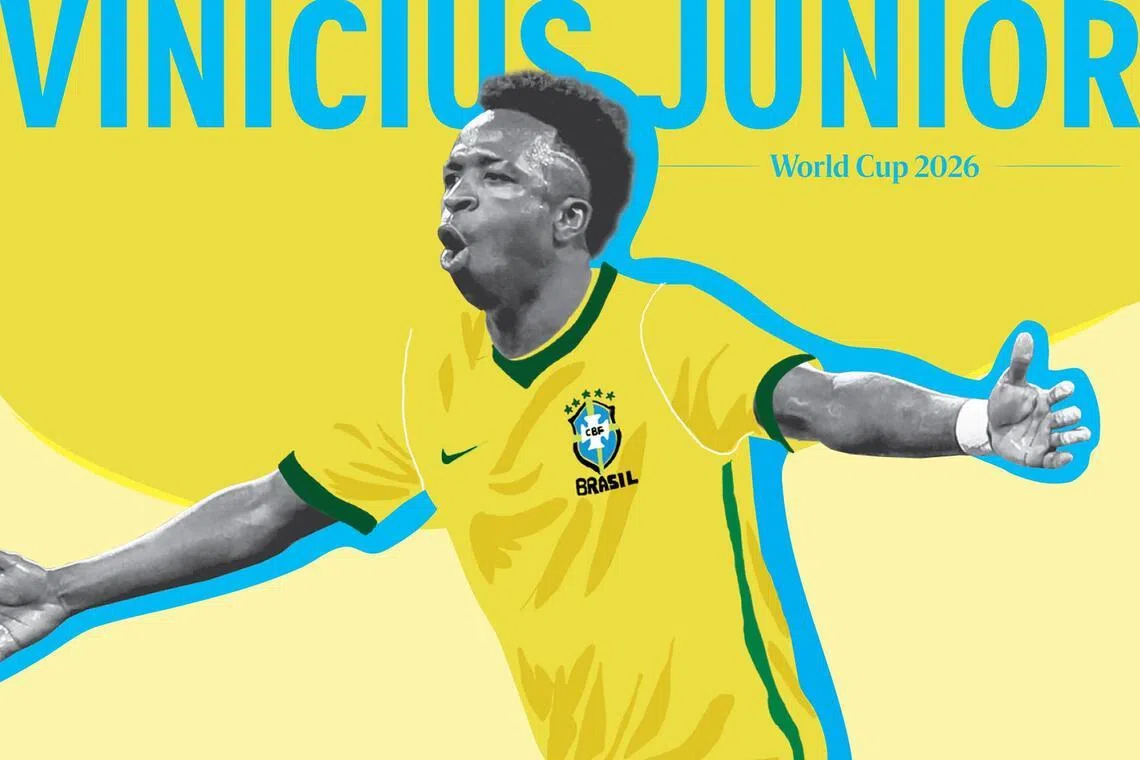 Can Vinicius Junior deliver and show the world that he is the man Brazil can rely on to get back to the top? Look out for a poster of the Group C preview in the June 1 edition of The Straits Times.
