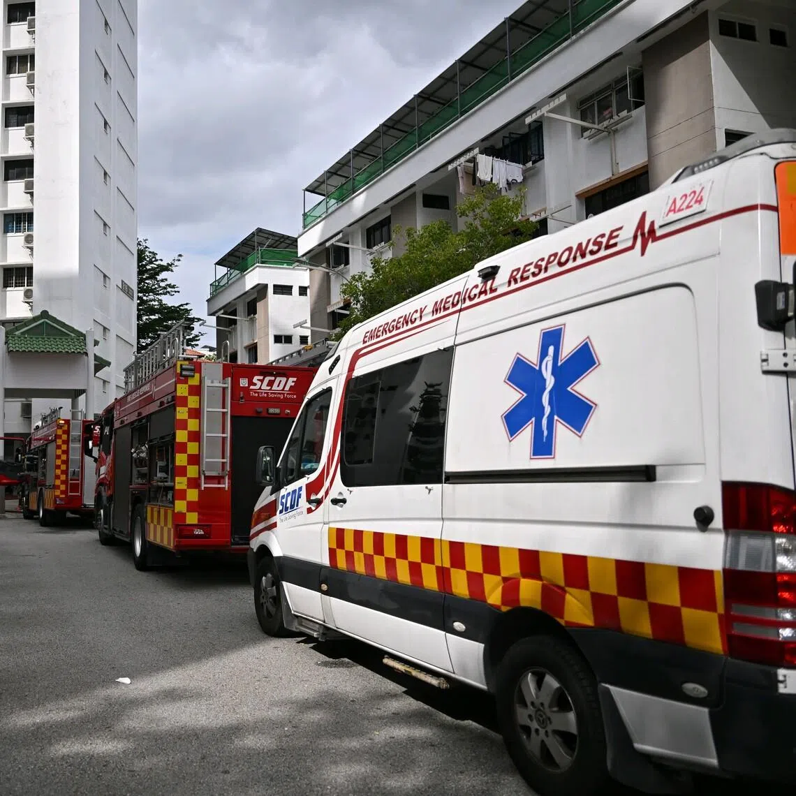 SCDF services responding to a fire at Tampines Ave 4 on Jan 3.