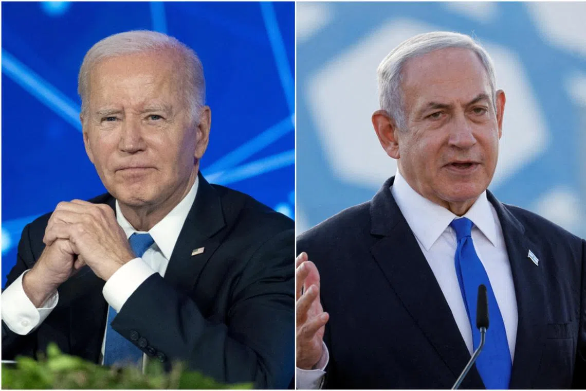 US President Joe Biden (left) extended the invitation to Israeli Prime Minister Benjamin Netanyahu during a phone call.