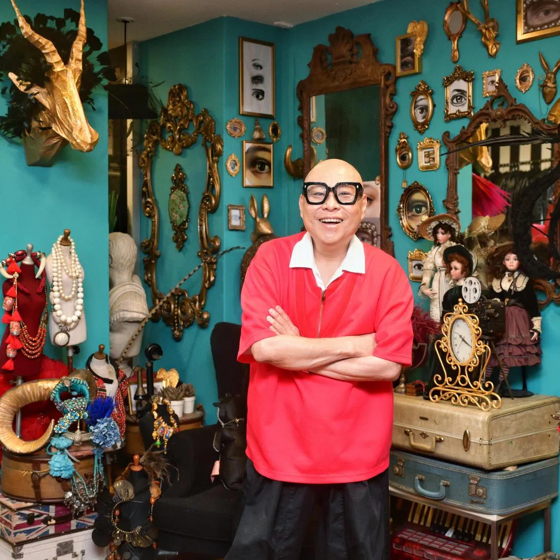 Local couturier Frederick Lee at his studio on April 8, 2025. 
