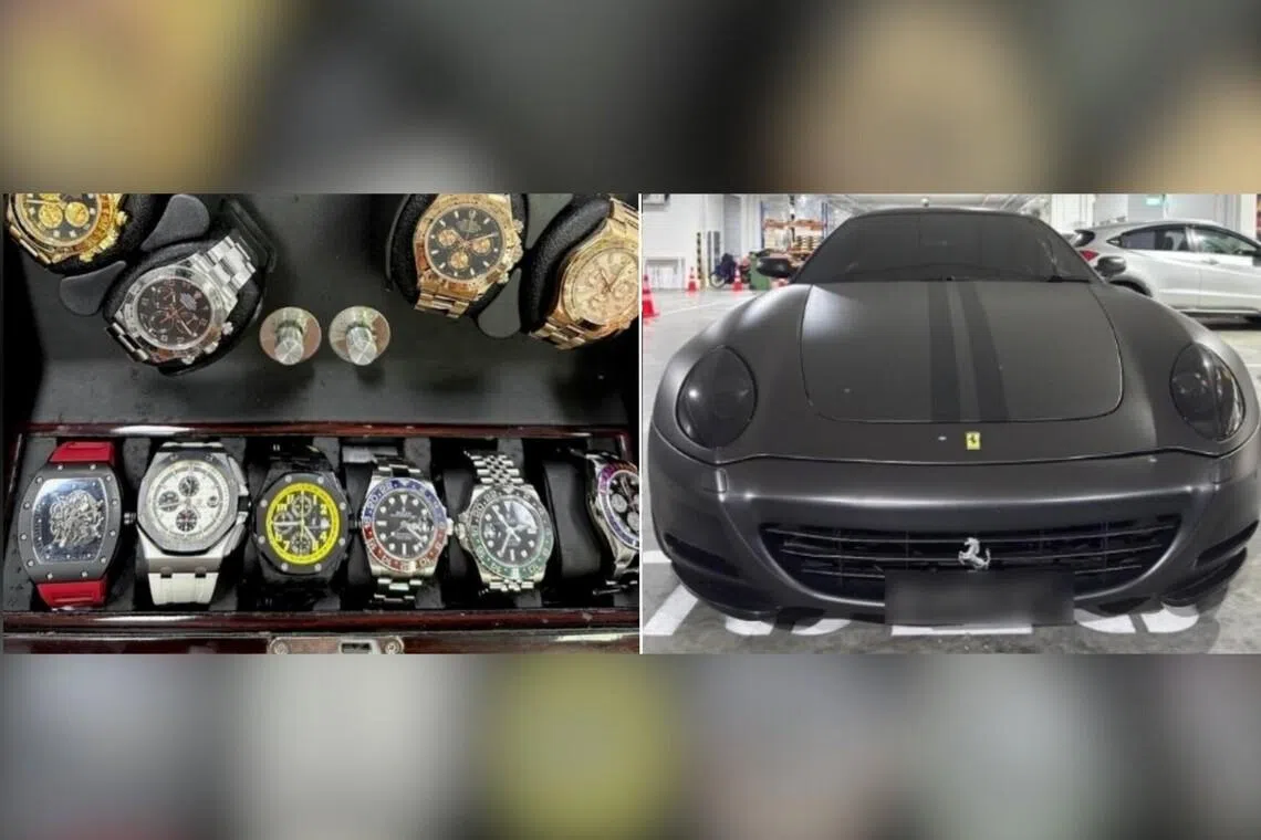 Luxury watches and three cars were also seized in the anti-drug blitz.