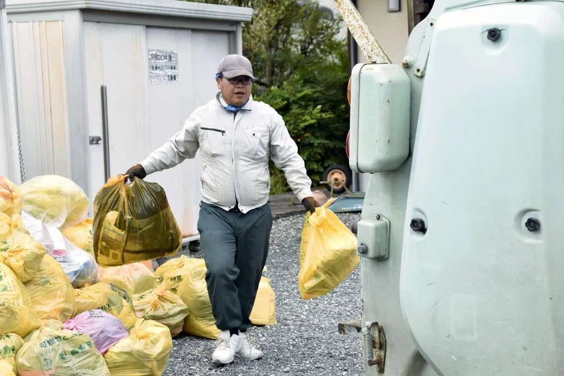 Household waste piling up after Kumamoto earthquake