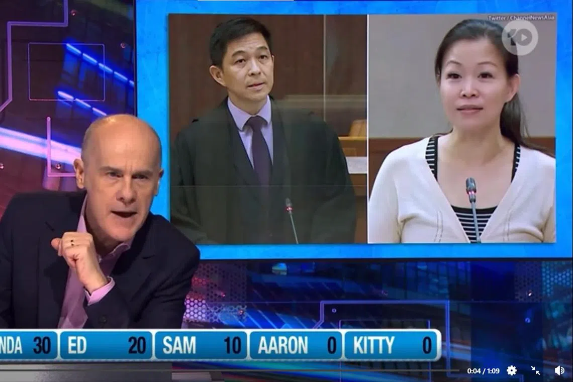 An Australian quiz show, Have You Been Paying Attention?, has brought up the affair and subsequent resignations of former Singaporean politicians Tan Chuan-Jin and Cheng Li Hui.