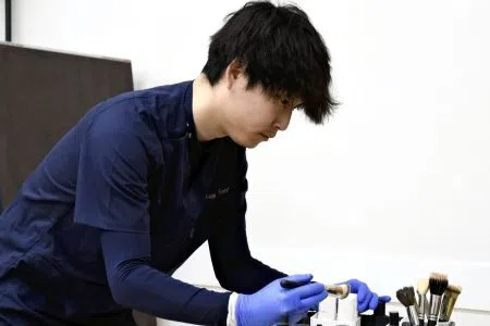 Mr Yoshihiro Naoshima is a 33-year-old embalmer at Hokuriku Embalming Service in Kanazawa.