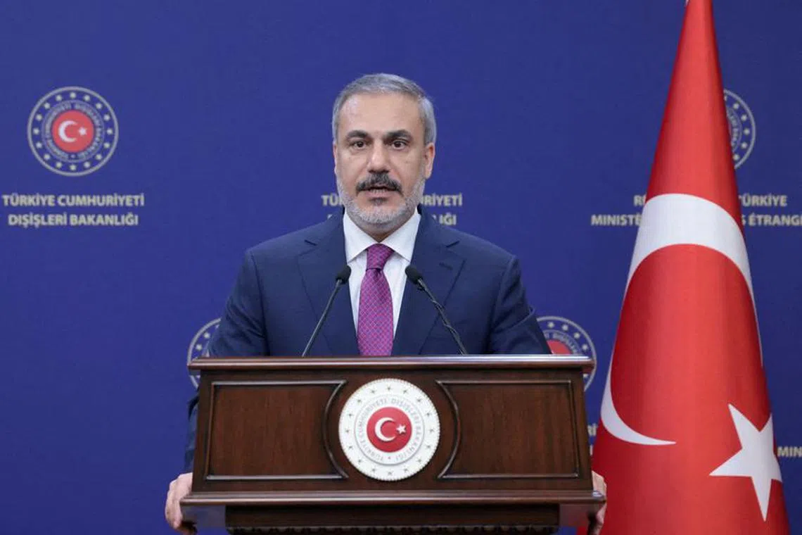 FILE PHOTO: Turkish Foreign Minister Hakan Fidan speaks during a press conference in Ankara, Turkey September 5, 2023. REUTERS/Cagla Gurdogan/File Photo