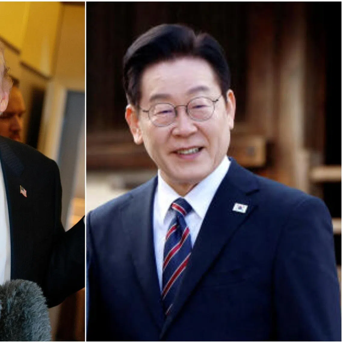 South Korea President Lee Jae Myung (right) told US President Donald Trump that the stable management of US-China relations would contribute to peace and prosperity in the region.