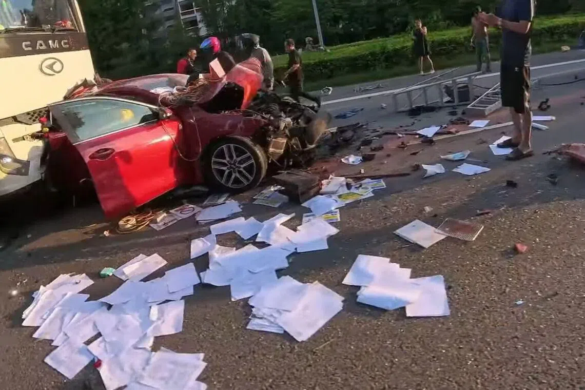 14 taken to hospital after multi-vehicle accident on PIE