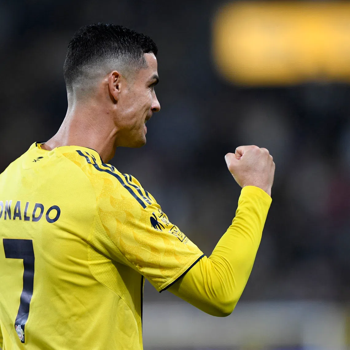 Soccer Football - Saudi Pro League - Al Nassr v Al Okhdood - Al Awwal Park, Riyadh, Saudi Arabia - December 27, 2025 Al Nassr's Cristiano Ronaldo celebrates scoring their first goal REUTERS/Stringer