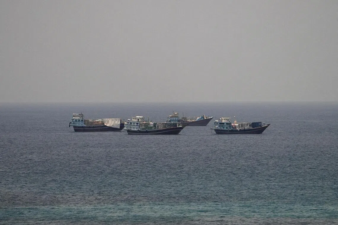 Vessels at the Strait of Hormuz, as seen from Musandam, Oman, July 1, 2026. REUTERS/Stringer     TPX IMAGES OF THE DAY