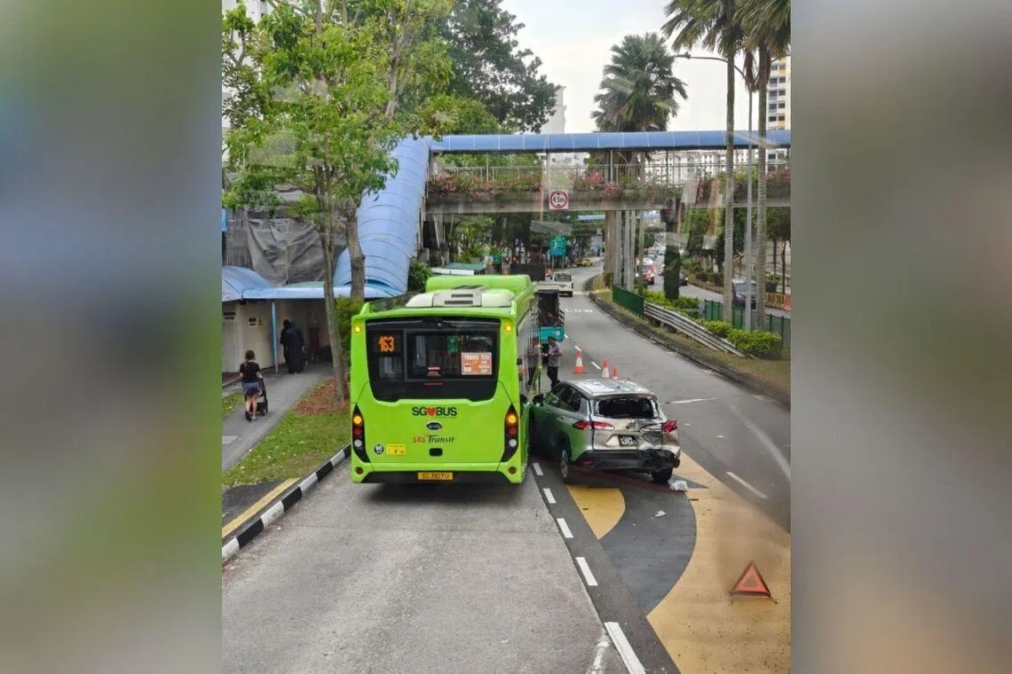 Bus driver taken to hospital after multi-vehicle accident in Punggol
