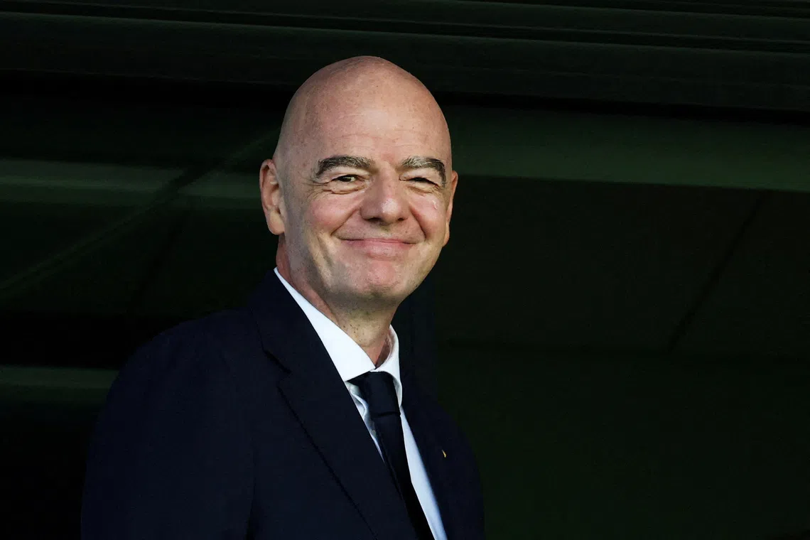 FILE PHOTO: Soccer Football - FIFA Under-20 Women's World Cup - Group A - Poland v Argentina - Arena Katowice, Katowice, Poland - September 5, 2026 FIFA President Gianni Infantino reacts inside the stadium before the match REUTERS/Kacper Pempel/File Photo