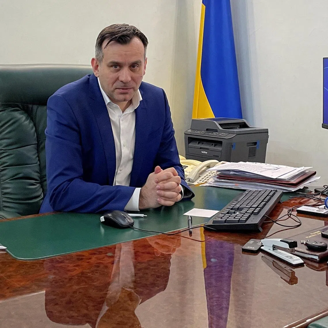 Oleh Didenko, the chairman of the Ukraine's Central Election Commission, speaks during an interview with Reuters, amid Russia's attack on Ukraine, in Kyiv, Ukraine January 14, 2026. REUTERS/Yuliia Dysa