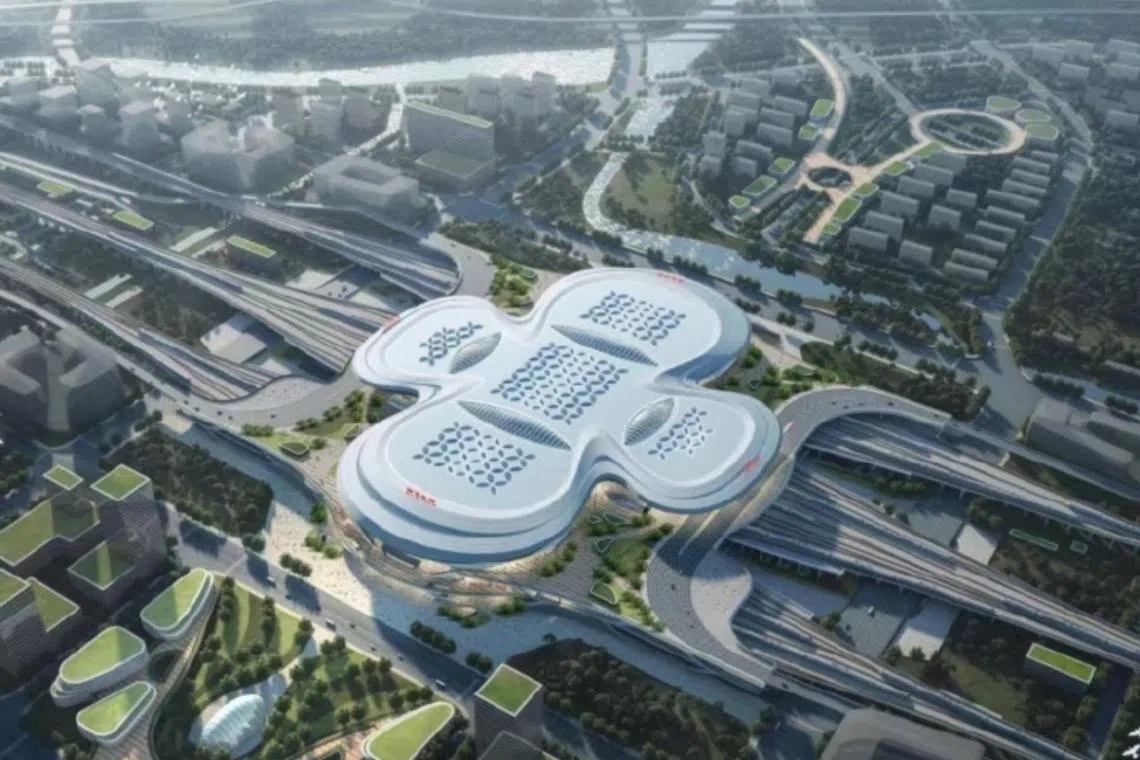 Authorities said the design of North Nanjing station was inspired by the city’s famed plum blossoms.
