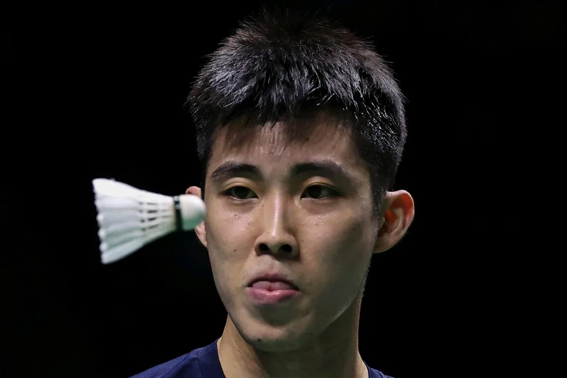 Singapore’s Loh Kean Yew keeping his eyes fixed on the shuttlecock while playing against Indonesia’s Alwi Farhan in the men’s badminton team semi-finals at the Thammasat University Gymnasium in Bangkok. While he won this match, the others did not as Singapore lost 3-1 and settled for a joint-bronze.