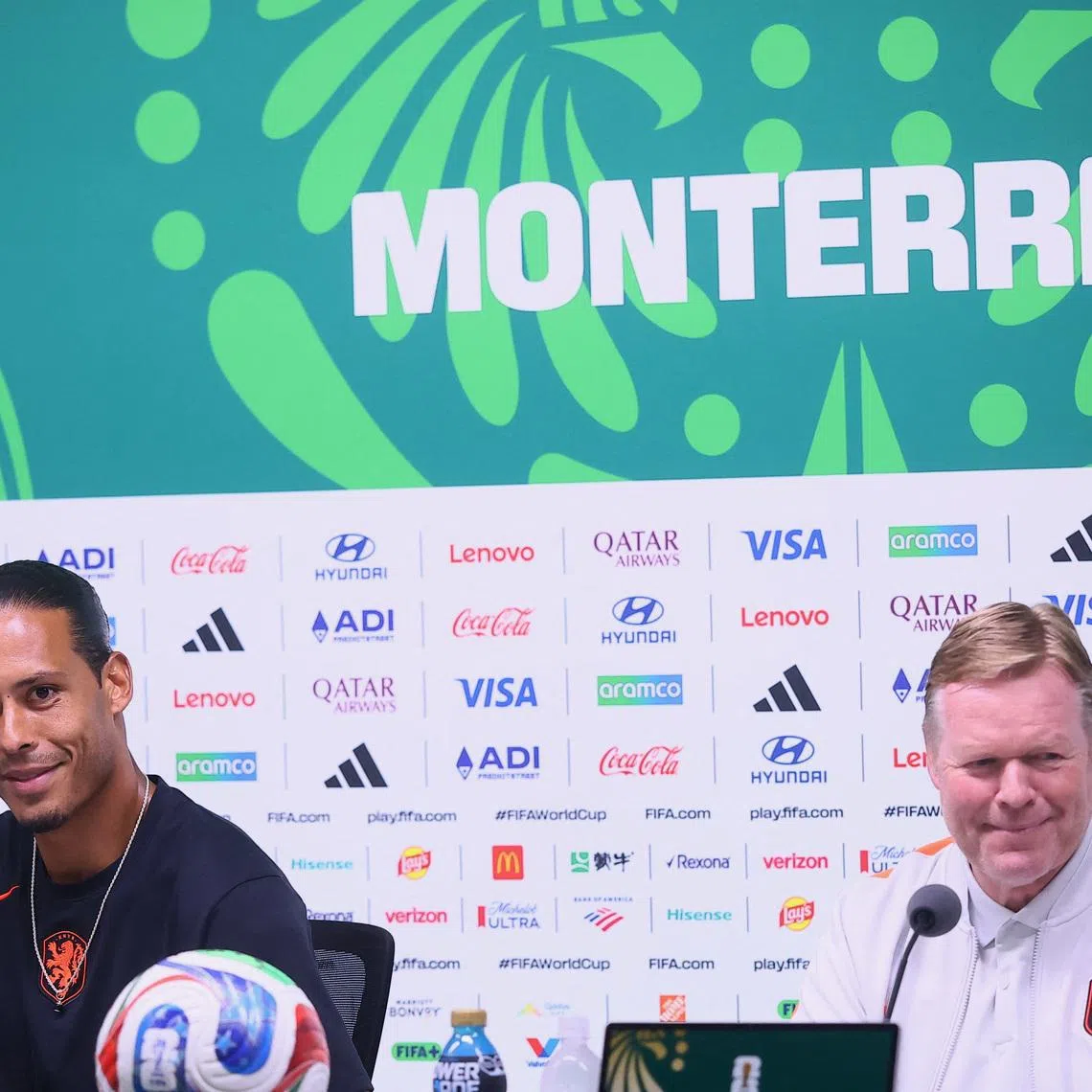 Netherlands coach Ronald Koeman (right) and and captain Virgil van Dijk are confident yet wary ahead of their last-32 clash with Morocco.