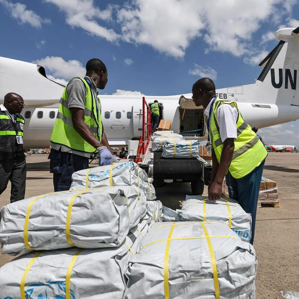 Medical supplies are loaded onto a plane in Kenya bound for the Democratic Republic of Congo. 