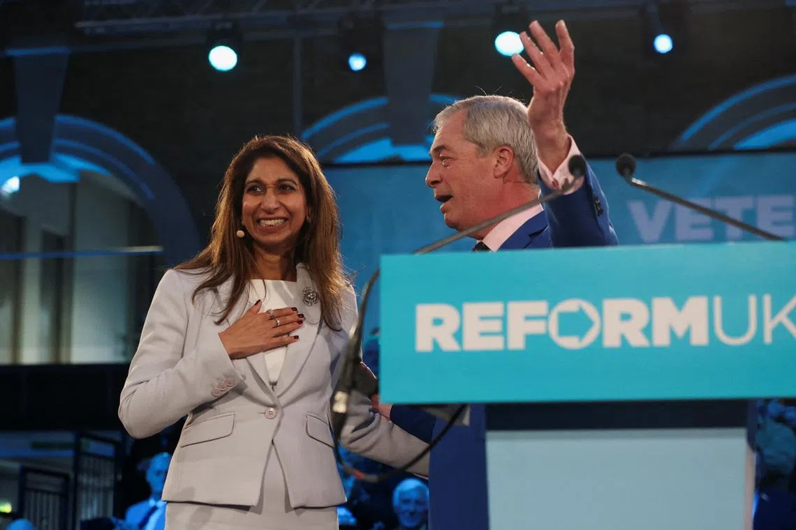 UK right-wing Reform attracts another Conservative defector, Suella Braverman