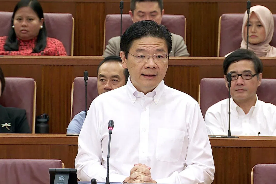 pixparl07//
Deputy Prime Minister of Singapore, Lawrence Wong speaking in Parliament on Feb 7, 2024.