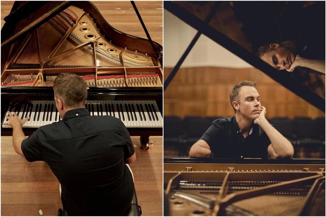 Pianist Nicholas McCarthy, born with only one hand, at a studio in London on July 11. 