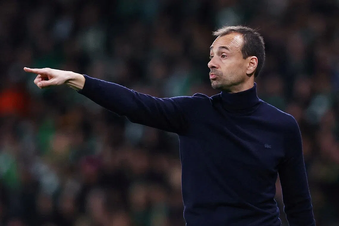FILE PHOTO: Soccer Football - Primeira Liga - Sporting CP v Famalicao - Estadio Jose Alvalade, Lisbon, Portugal - February 15, 2026 Famalicao coach Hugo Oliveira reacts REUTERS/Rodrigo Antunes/File Photo
