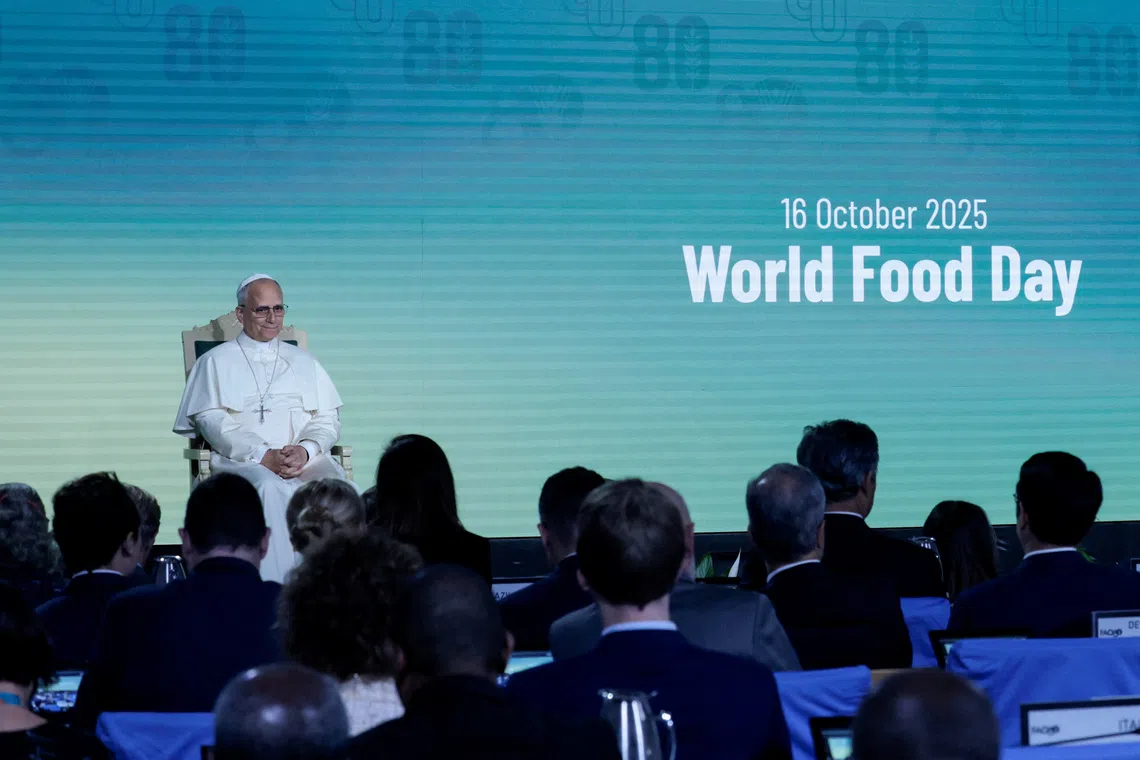 Pope Leo slams 'ethical derailment' of continued world hunger