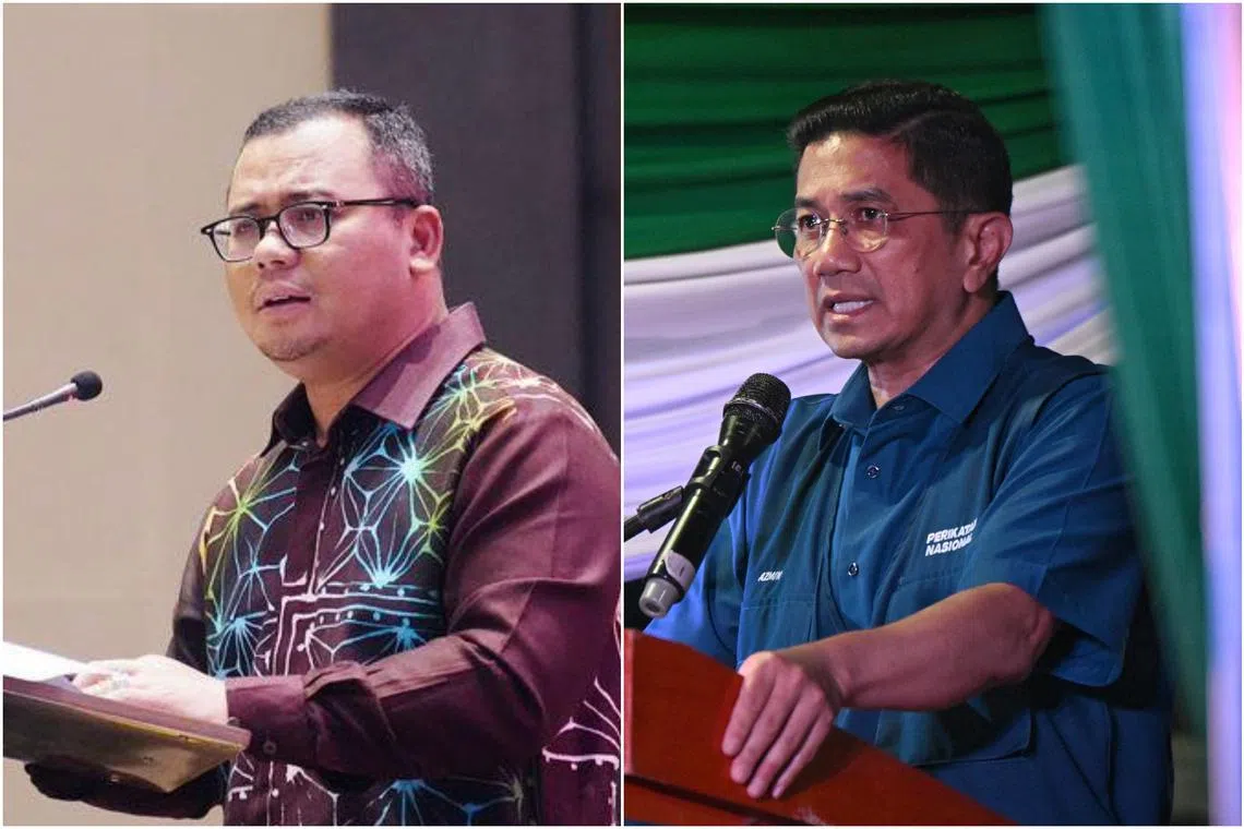 Taking centrestage were caretaker chief minister Amirudin Shari (left) and his predecessor and mentor Azmin Ali.