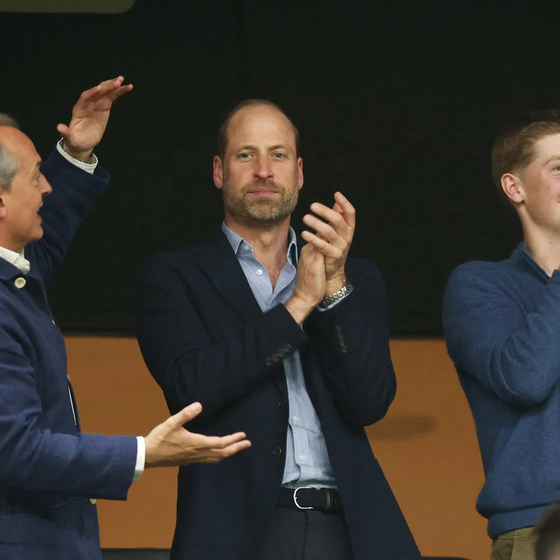 Soccer Football - UEFA Europa League - Final - SC Freiburg v Aston Villa - Besiktas Park, Istanbul, Turkey - May 20, 2026 Britain's Prince William applauds in the stands after Aston Villa wins the UEFA Europa League REUTERS/Isabel Infantes