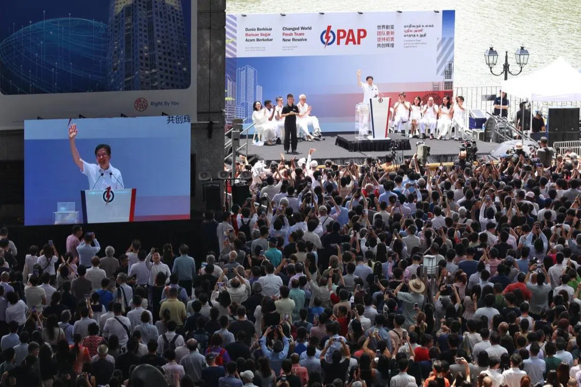 Prime Minister Lawrence Wong urged Singaporeans to think carefully about the consequences of their choice when they go to the polls on May 3.