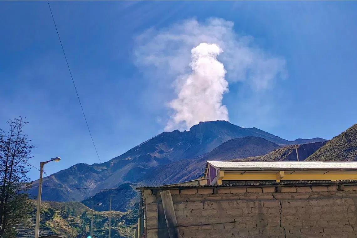 The volcano showed ash spill that reached 1,700 metres in height.