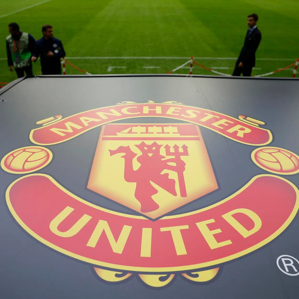 Football Soccer - Manchester United visit the Friends Arena ahead of the the Europa League Final - Friends Arena, Stockholm, Sweden - 23/5/17 General view of the Manchester United logo ahead of the Europa League final Reuters / Phil Noble Livepic