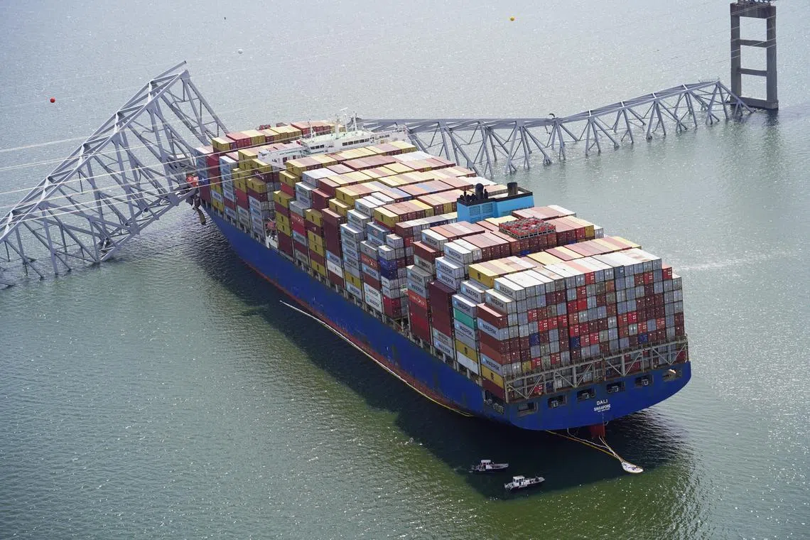 The Dali container ship crashed into one of the pillars of the Francis Scott Key Bridge in Baltimore on March 26.