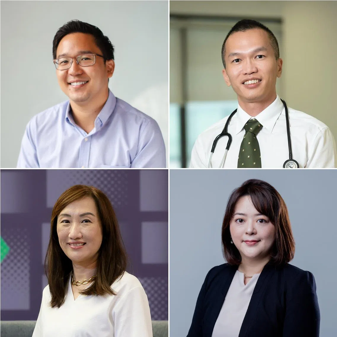 (Clockwise from top left) Dr Andrew Fang, Dr Edwin Chng, Dr Lim Boon Leng, Dr Martine Hill,  Dr Rie Kubota and Ms Theresa Pong.