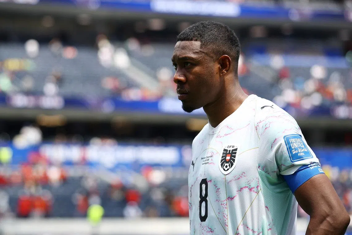 Soccer Football - FIFA World Cup 2026 - Round of 32 - Spain v Austria - Los Angeles Stadium, Inglewood, California, U.S. - July 2, 2026 Austria's David Alaba looks dejected after the match as Austria are eliminated from the World Cup REUTERS/Lisi Niesner