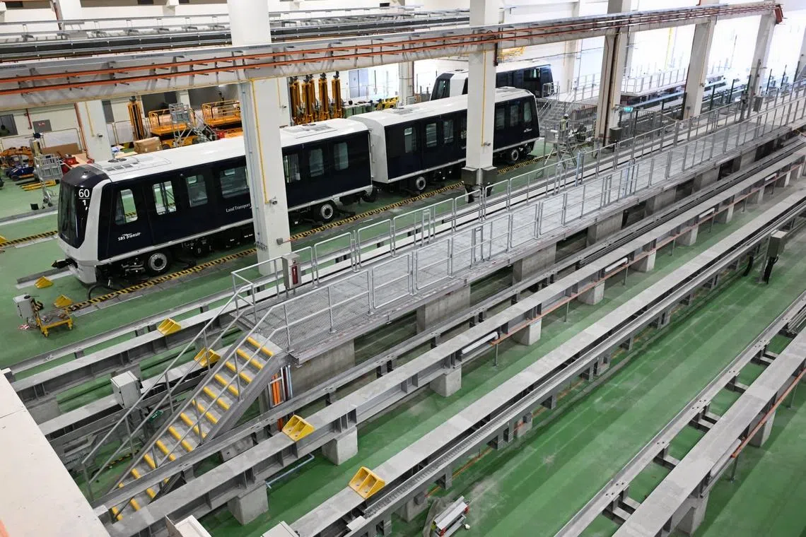 LTA said the expansion works are meant to provide more stabling – or railway parking – space for the new SPLRT fleet comprising 25 two-car light rail vehicles.