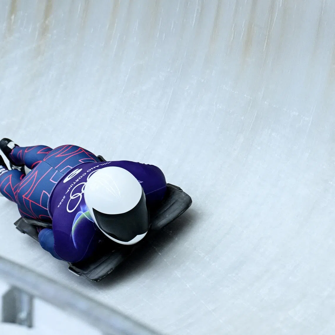 Milano Cortina 2026 Olympics - Skeleton - Men Official Training Heat 4 - Cortina Sliding Centre, Cortina d'Ampezzo, Italy - February 10, 2026.  Matt Weston of Britain in action during training REUTERS/Annegret Hilse