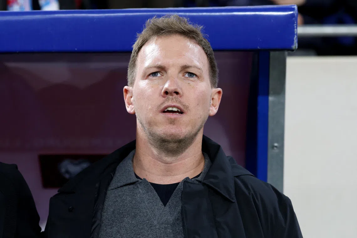 Soccer Football - World Cup - UEFA Qualifiers - Group A - Luxembourg v Germany - Stade de Luxembourg, Luxembourg City, Luxembourg - November 14, 2025 Germany coach Julian Nagelsmann before the match REUTERS/Omar Havana