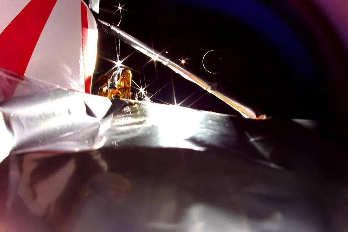 Astrobotic also tweeted a photograph taken by the spaceship on its final day, revealing the Earth’s crescent as it positioned itself between the sun and our planet.