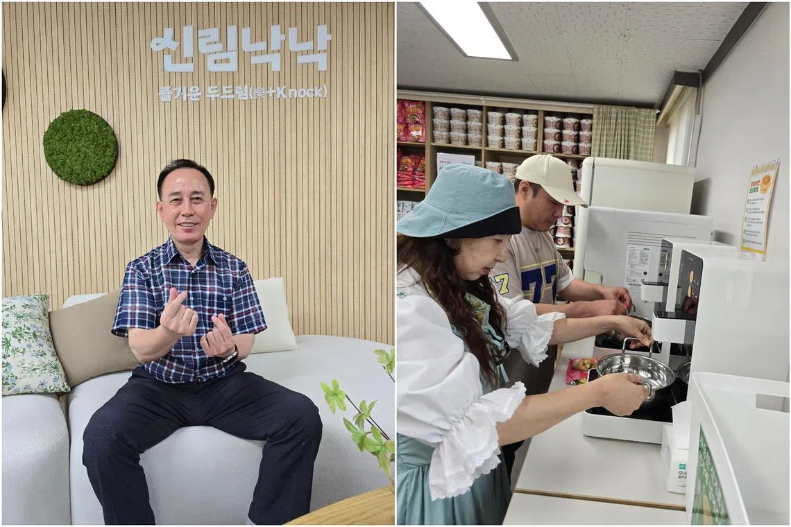 At the "Heart Convenience Store", visitors can enjoy massages, foot baths, a cup of tea, and instant food like ramyeon, while connecting with others in the neighbourhood.