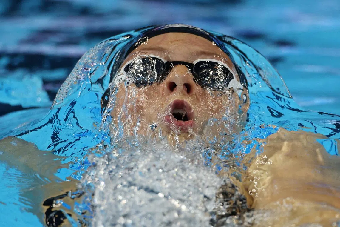 Canada's Summer McIntosh in action during Women's 200m Medley Semifinals 1, of the World Aquatics Championships, held at the World Aquatics Championships Arena, Singapore, on July 27, 2025.