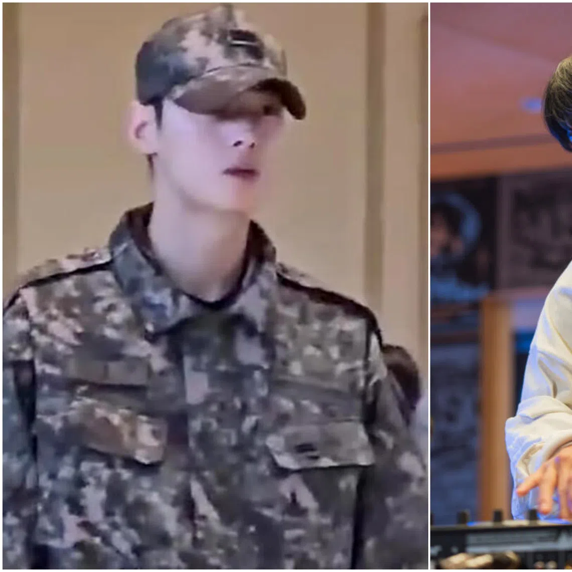 South Korean singer-actor Cha Eun-woo, who is currently serving in the military, was caught on camera at one of the Apec venues in Gyeongju.