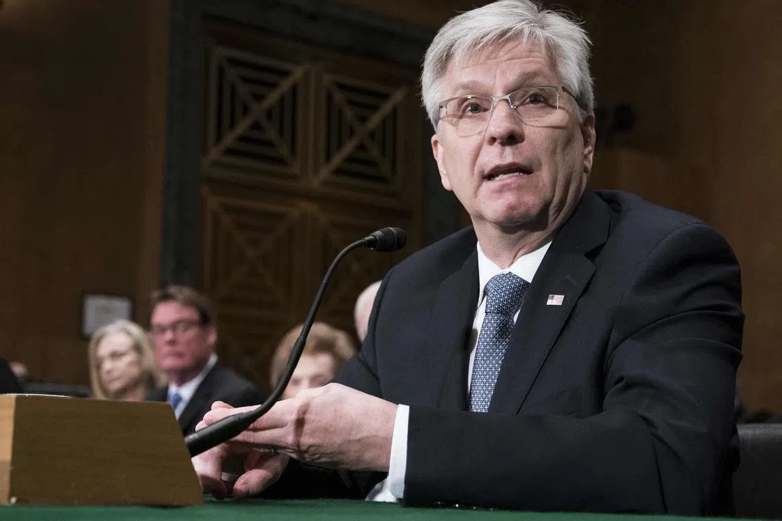 A file photo of Federal Reserve Governor Christopher Waller, whose speech was cancelled when a participant displayed pornography that was visible to viewers on Zoom. 