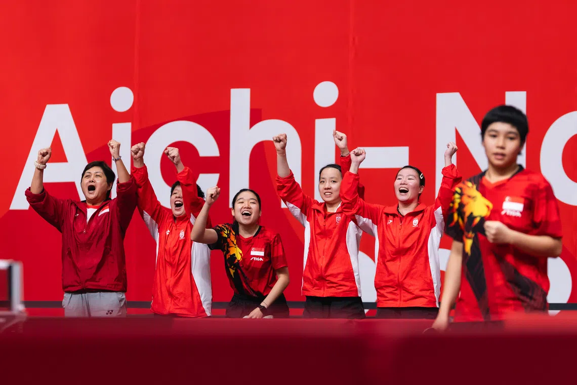 Singapore advanced to the quarter-finals of the Asian Games table tennis women’s team event after beating Hong Kong 3-2 in the round of 16.
