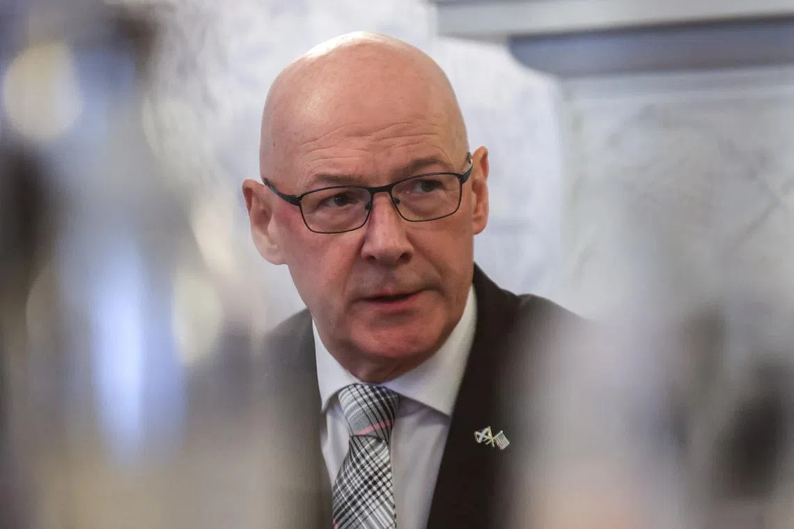 First Minister of Scotland John Swinney speaks at the Council on Foreign Relations in New York City, U.S., April 7, 2025. REUTERS/Kylie Cooper/File Photo