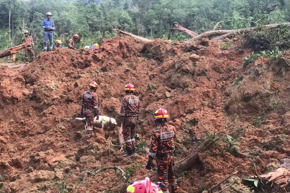 The fire department says the chance of finding survivors is slim.