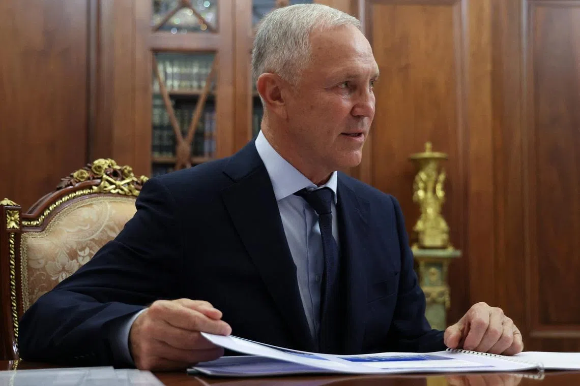 Vladimir Saldo, Moscow-installed leader of the Russian-controlled parts of the Kherson region, attends a meeting with Russian President Vladimir Putin, in Moscow, Russia August 26, 2025. Sputnik/Vyacheslav Prokofyev/Pool via REUTERS